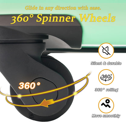 Merax Carry on Luggage Set, 20 Inch Hardshell ABS Suitcase with Spinner Wheels, Built-in TSA Lock & 2 Packing Cubes Airline Approved for Business Weekend Travel