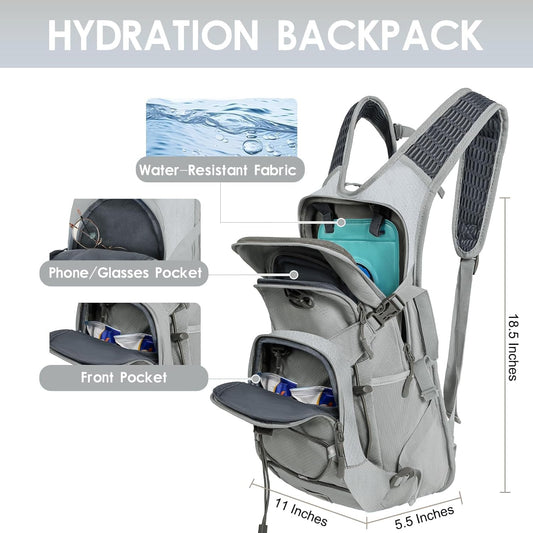WOLT Hydration Backpack 18L Hiking Water Backpack with 2L Water Bladder for Men Women, Hydration Pack for Running Cycling Biking and Climbing