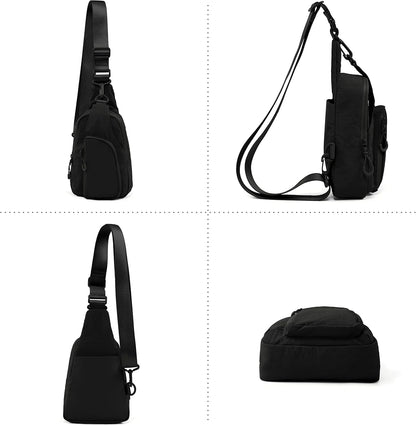 ODODOS Daily Sling Bag with Adjustable Straps Crossbody Chest Bag Lightweight Small Backpack for Casual Traveling Hiking