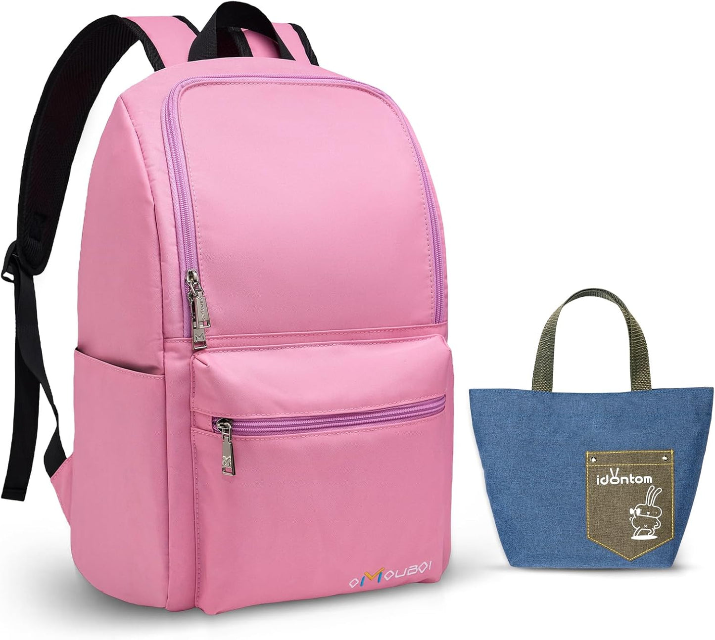 OMOUBOI Casual Daypacks Superbreak Backpack 14 inch Laptop Backpack for Women & Men Fits Tourism Business (Pink)