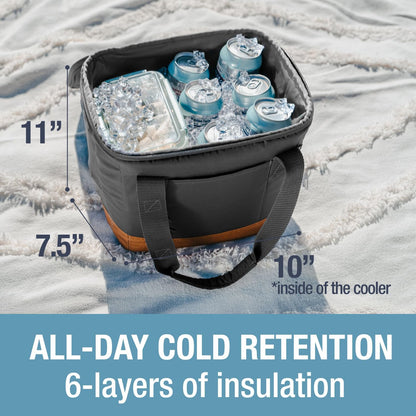 CleverMade Collapsible Insulated Cooler Bag – Leakproof Soft Folding Cooler for Beach, Travel, Car