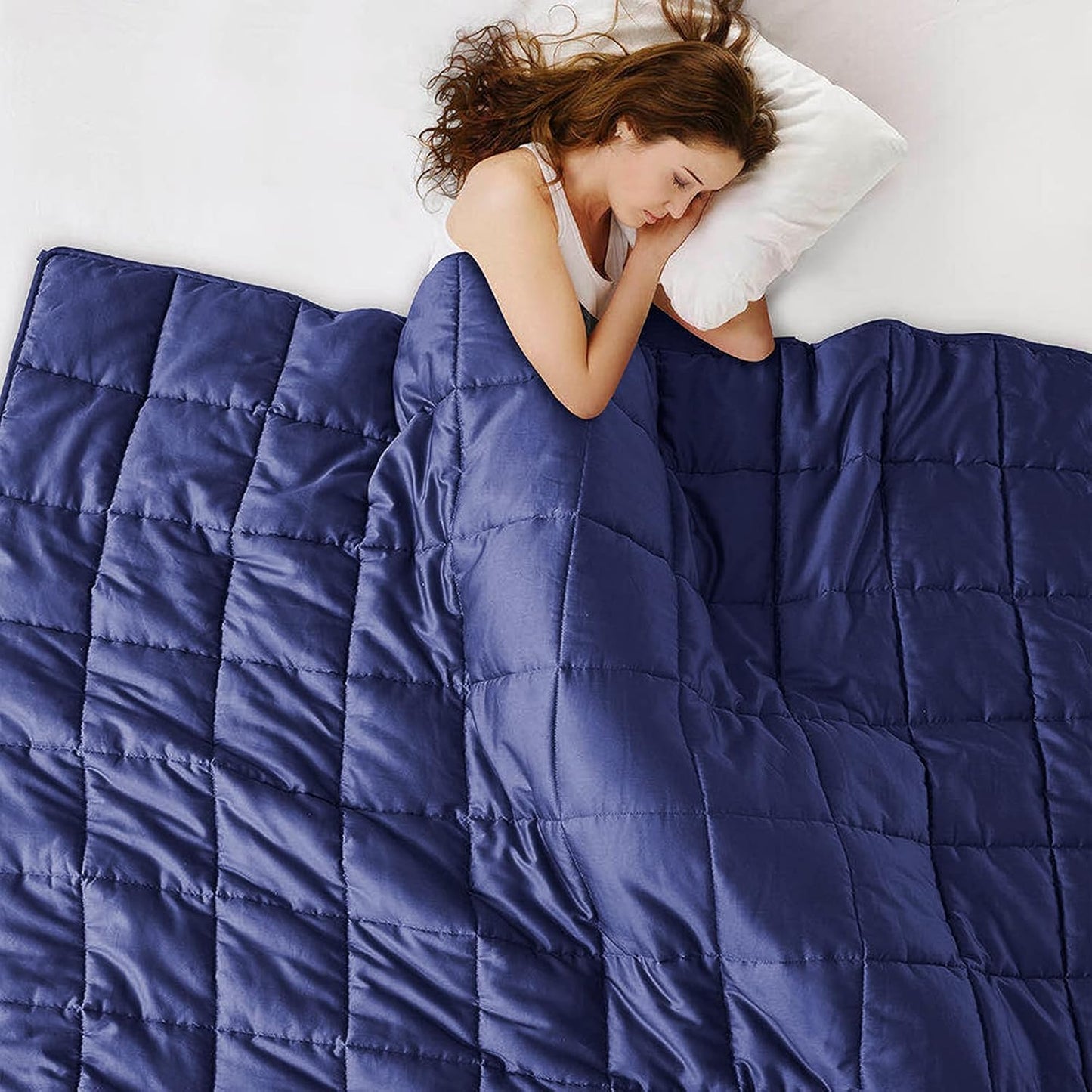 L'AGRATY Weighted Blanket - 88"x104" 25lbs Cooling Breathable Heavy Blanket Microfiber Material with Glass Beads for Adult All-Season Summer Fall Winter Soft Thick Comfort