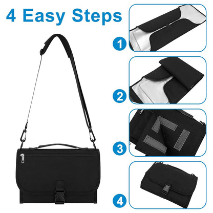 Accmor Portable Diaper Changing Pad, Waterproof Travel Baby Changing Mat, Newborn Essentials Baby Shower Gifts, Black