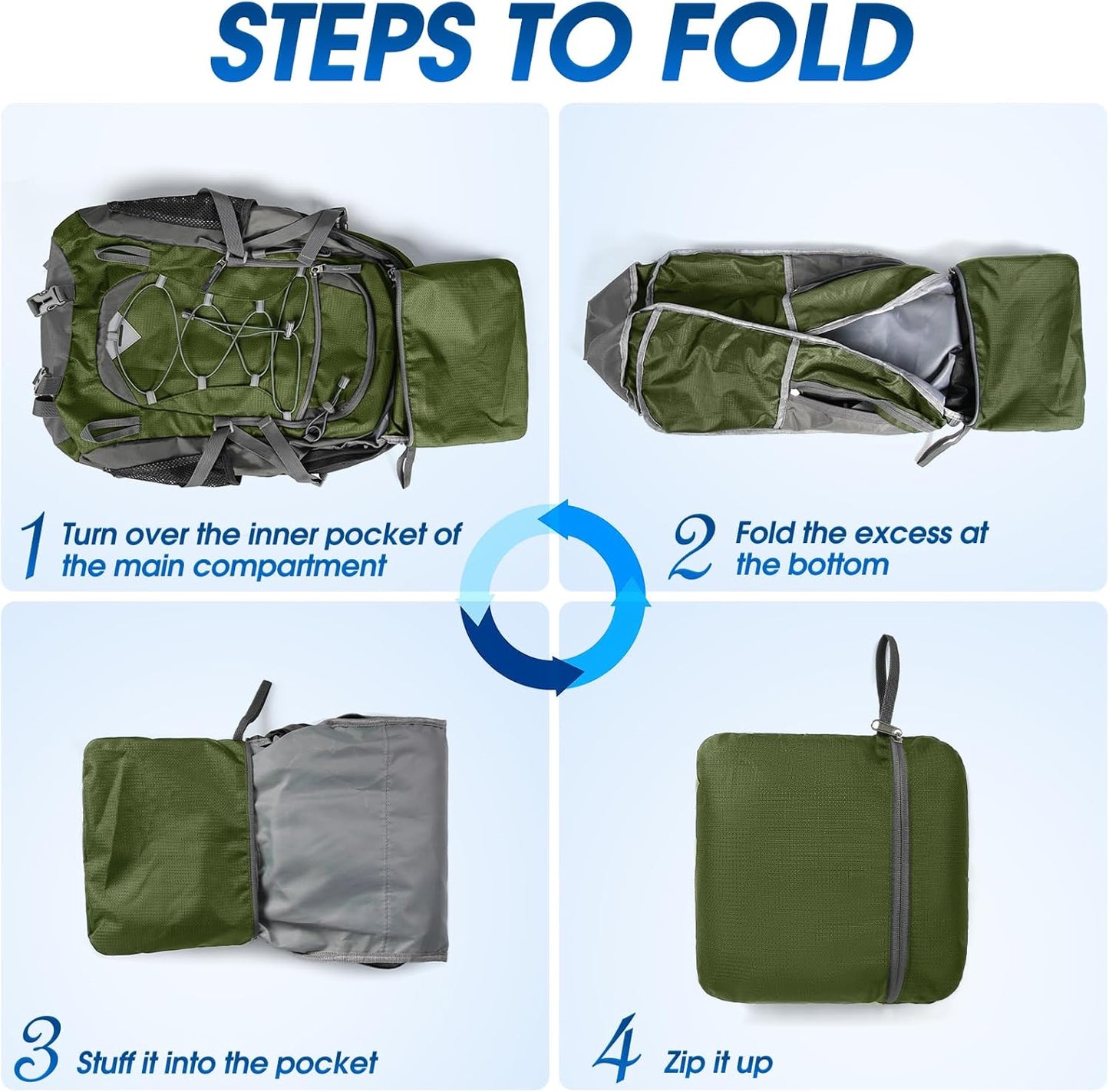 IGOLUMON Hiking Backpack 40L Packable Lightweight Camping Backpack Men Women Waterproof Hiking Daypack Outdoor Travel Daypack