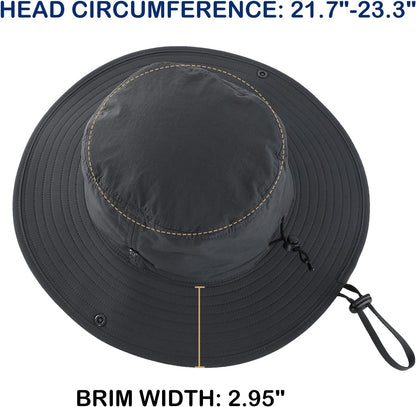 Connectyle Sun Hat for Men Women Outdoor UV Protection Safari Hat for Fishing Hiking Gardening Breathable Cowboy Hat UPF50