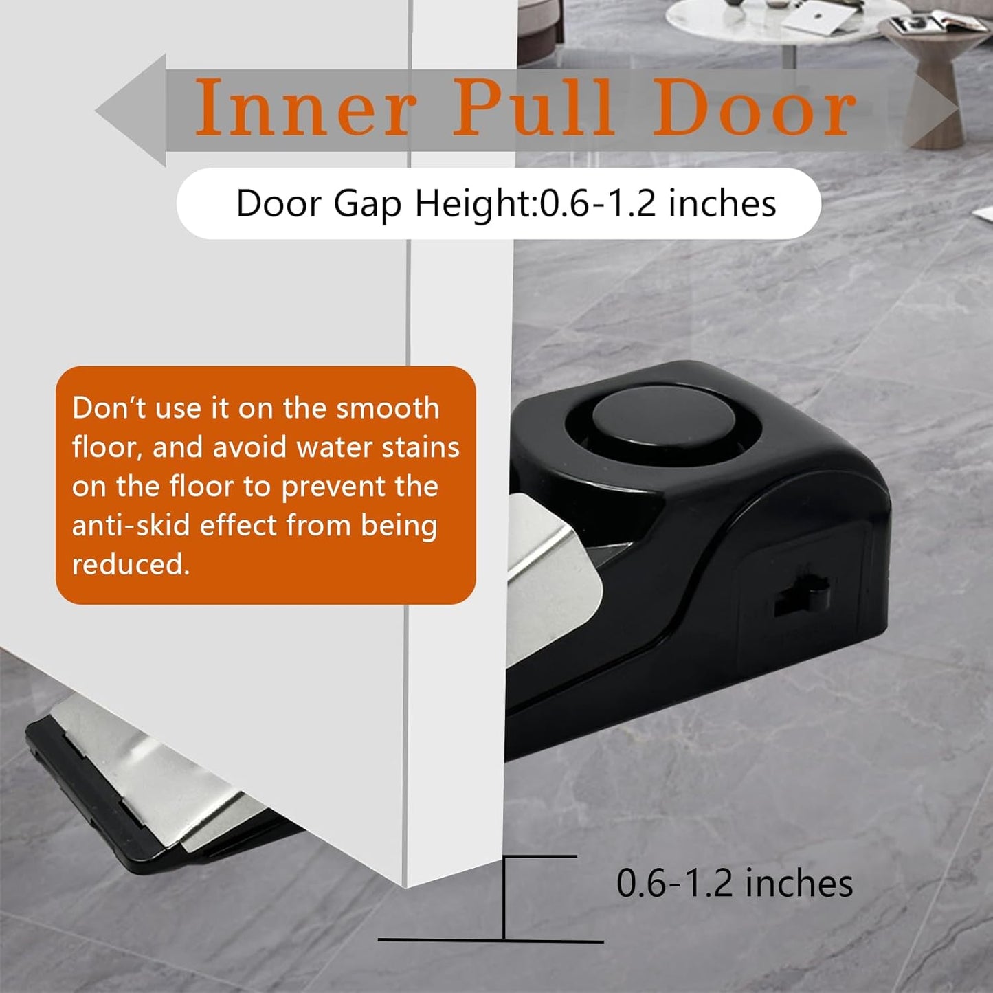 2 Pack Portable Door Stop Alarm, Door Stopper with 120db Loud Security Alarm, Travel Door, Doorstops Wedge Sensors Security Devices for Traveling Apartment Hotel and Home (Black)