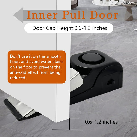 2 Pack Portable Door Stop Alarm, Door Stopper with 120db Loud Security Alarm, Travel Door, Doorstops Wedge Sensors Security Devices for Traveling Apartment Hotel and Home (Black)