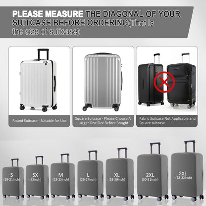 Travel Luggage Cover Suitcase Protector Scratch-Resistant Fit 19-31 Inch Suitcase, Not Included Suitcase (Slate Gray, M(24-25 inch))