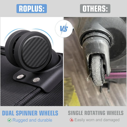 Softside Expandable Luggage with 4 Spinner Wheels, Durable Checked-Luggage Suicase (Blue, 25-Inch)