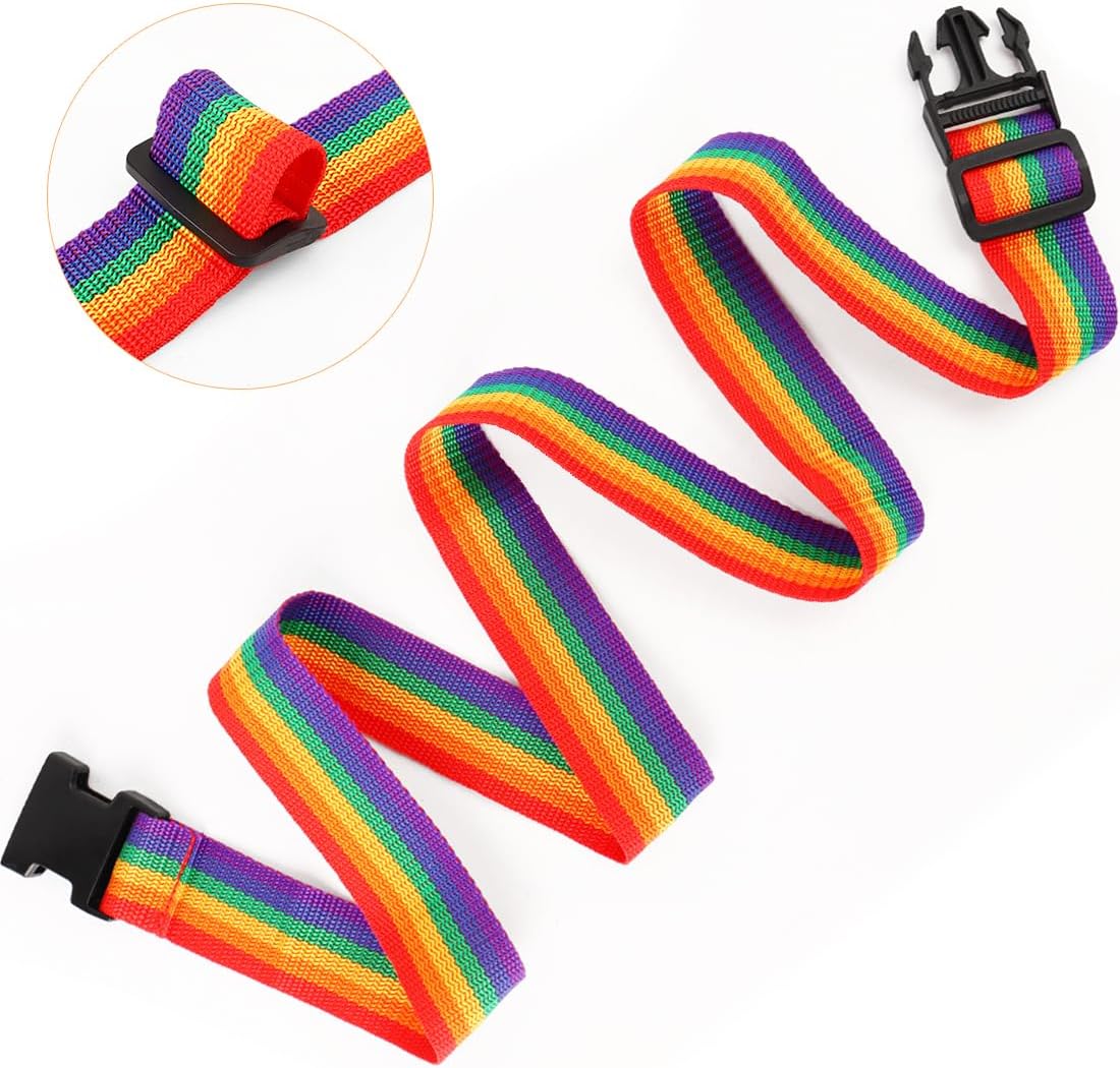 2Pack Luggage Straps Add Bag to Connect Two Suitcases, Adjustable Luggage Belt Connector for Carry On, Travel Attachment Accessories for Connect Your 3 Luggages, Multicolor