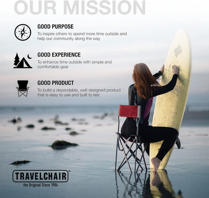 Travel Chair Ultimate Slacker, Quick Folding Tripod Stool with Backrest, Fishing Camping Hiking Chair with Carry Strap, Polyester, Green