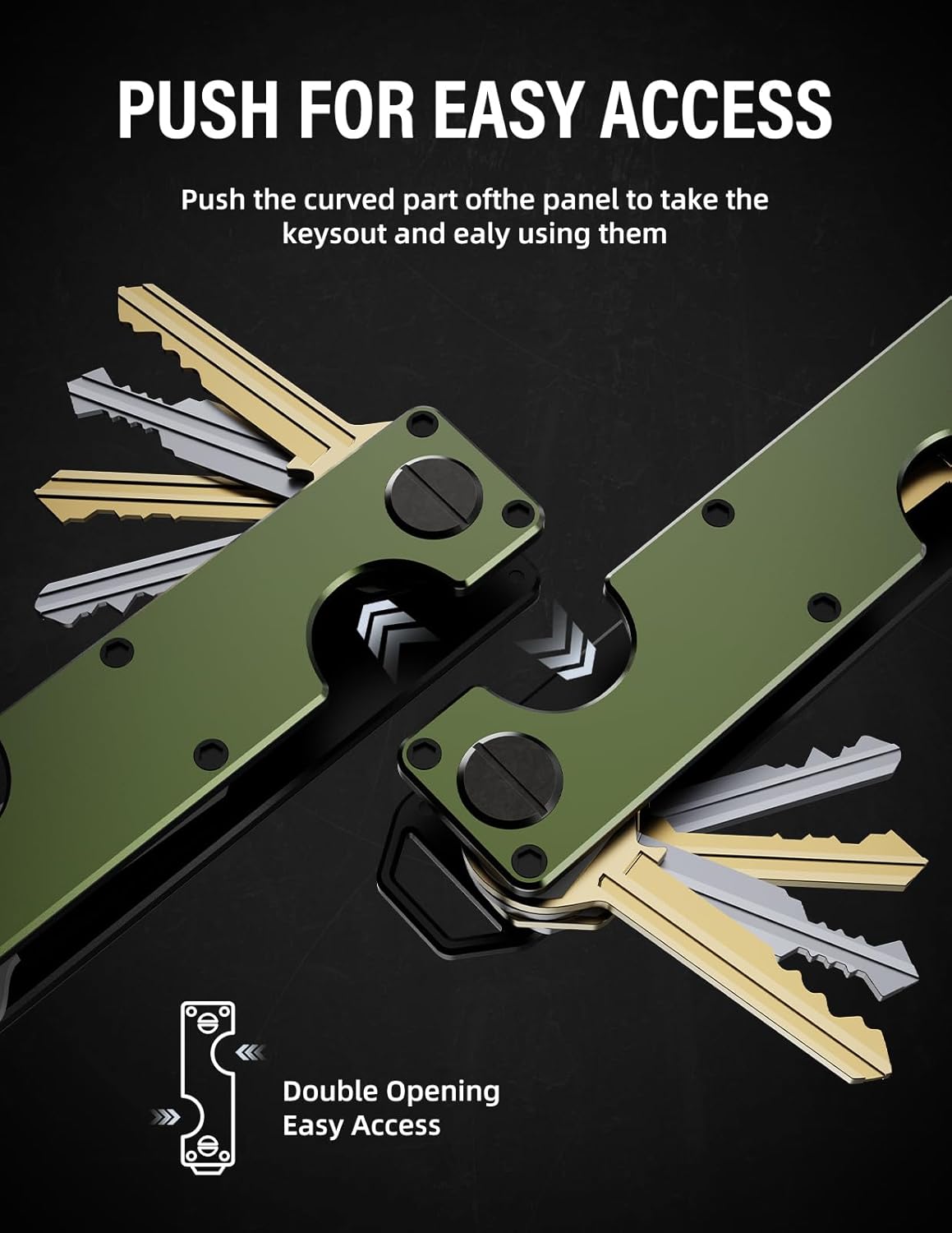 Key Organizer Key Holder Compact Key Case Minimalist Metal Key Chain Key Holder for Keychain Secures 8-10 Keys EDC