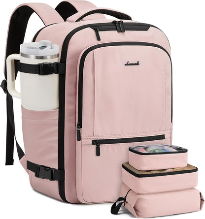 LOVEVOOK Travel Backpack for Women & Men, 60L Large Carry On Backpack Airline Approved, TSA Personal Item Weekender Bag, Water Resistant Laptop Backpacks with 3 Packing Cubes for Travel Essentials