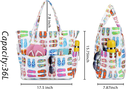 Waterproof Beach Tote Pool Bags for Women Ladies Extra Large Gym Tote Carry On Bag With Wet Compartment for Weekender Travel