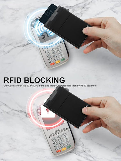 Slim RFID Blocking Wallets, Pop Up Minimalist Card Holder - Image 3