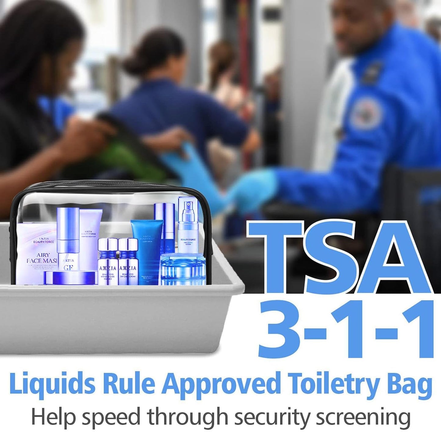 12 Pcs Clear Toiletry Bag PVC Waterproof Zippered PVC Cosmetic Makeup Carry Pouch TSA Approved Toiletry Bag for Travel Clear Organizer Storage Bags (Medium, Black)