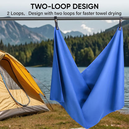 APEXUP Microfiber Travel Towel, Ultra Absorbent Quick Dry Towels, Lightweight Gym Sports Camping Towel for Workout, Yoga, Beach, Shower, Swimming (72"×40", Dark Blue)