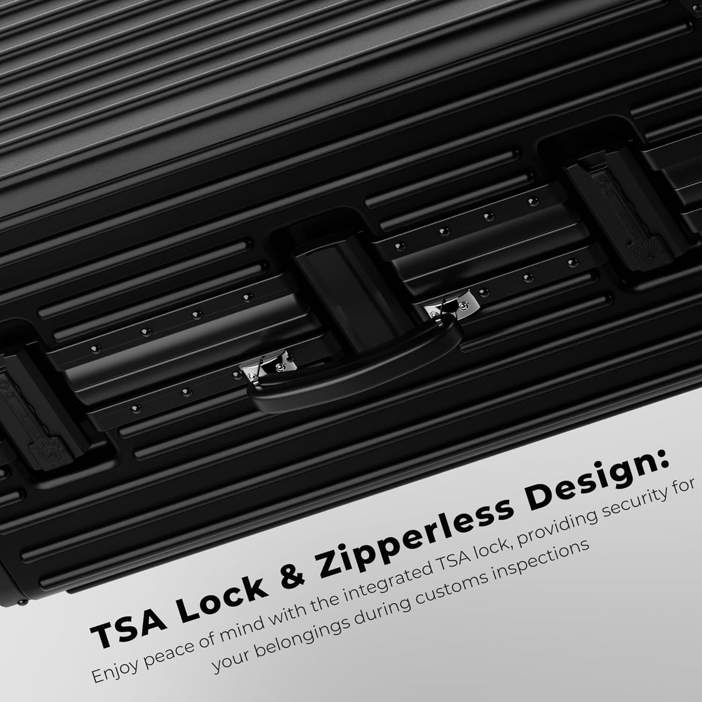 KARGO 29 Inch Check-In Luggage - Polycarbonate Hard Shell Suitcase with Aluminum Corners, Smooth-Rolling Wheels, Leather Handle, Aluminum Frame Luggage, Zipperless TSA Lock (Black, 29 Inch Check-In)