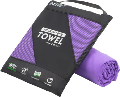 Rainleaf Microfiber Towel Perfect Travel & Gym & Camping Towel. Quick Dry - Super Absorbent - Ultra Compact - Lightweight. Suitable for Trip, Beach, Shower, Backpacking, Pool