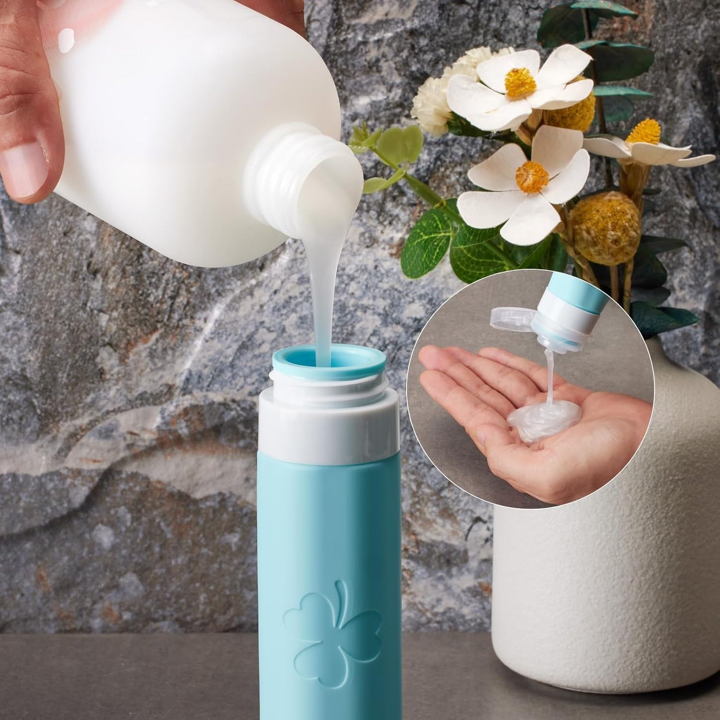 INSFIT Travel Bottles for Toiletries 23pack, TSA Approved Travel Size Toiletries, Airplane Essentials for Creams, Shampoo, Cosmetic Liquids