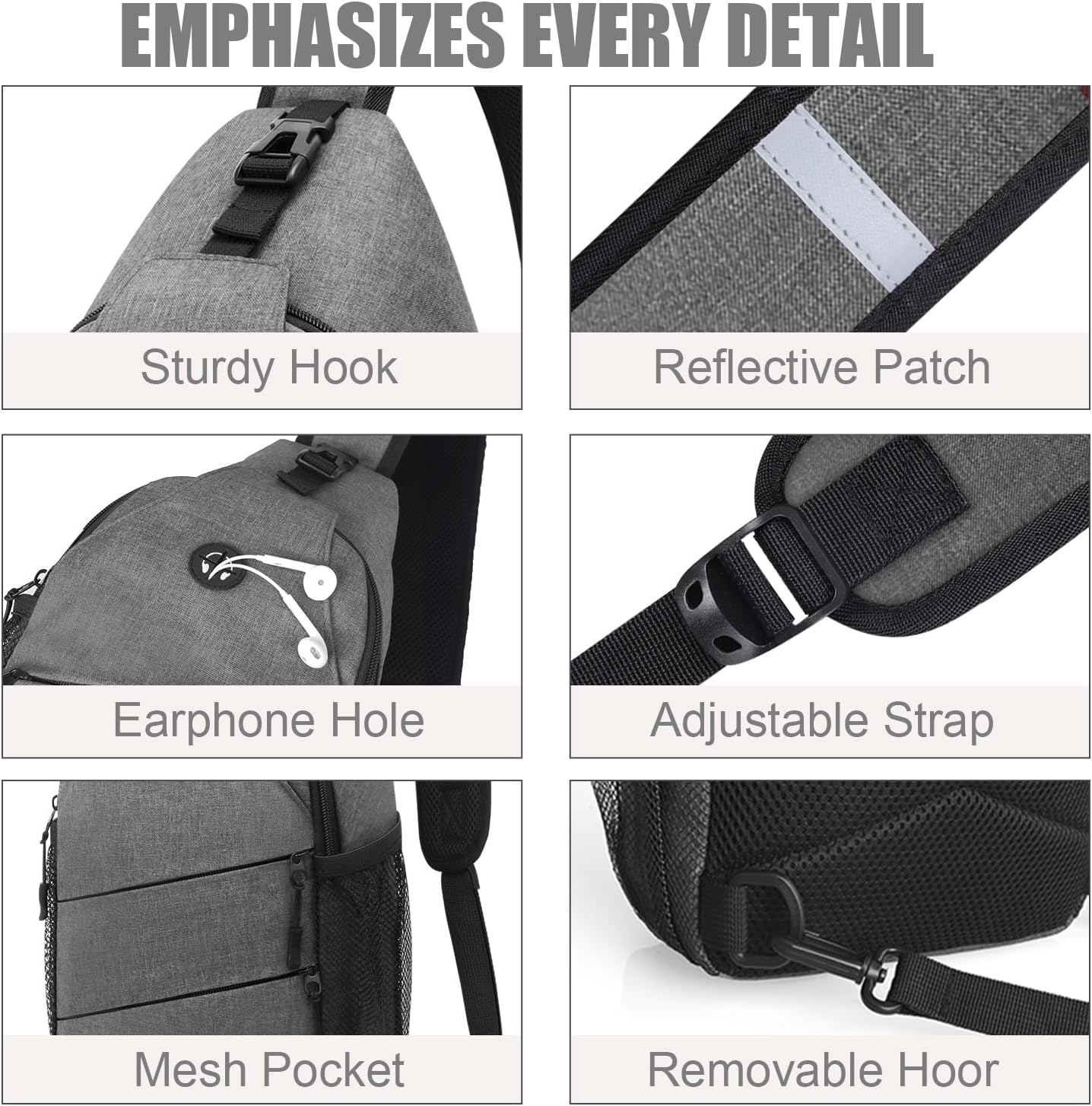 Crossbody Bags for Women Men Trendy Sling Bag Bakpack Casual Chest Bag with Convertible Shoulder Strap