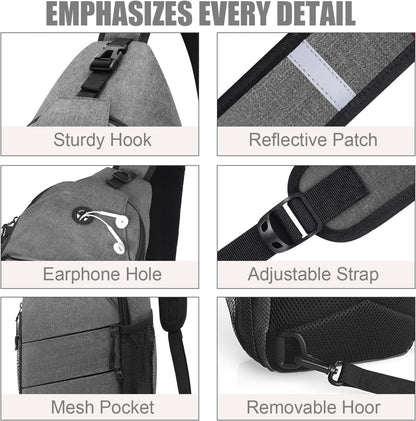 Crossbody Bags for Women Men Trendy Sling Bag Bakpack Casual Chest Bag with Convertible Shoulder Strap