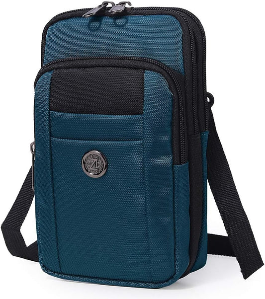 Senient Wolf Waterproof Nylon Multifunctional Phone Bag Small One Shoulder Crossbody Bag Waist Bag Wallet Travel Passport Bag