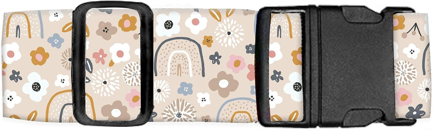 Luggage Straps for Suitcases Travel Belt Accessories, Cute Suitcase Strap, Adjustable Luggage Belt Strap, Heavy Duty with Quick-Release Buckle Luggage Strap Pink Cute Boho Rainbows
