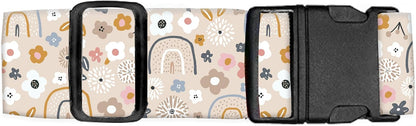 Luggage Straps for Suitcases Travel Belt Accessories, Cute Suitcase Strap, Adjustable Luggage Belt Strap, Heavy Duty with Quick-Release Buckle Luggage Strap Pink Cute Boho Rainbows