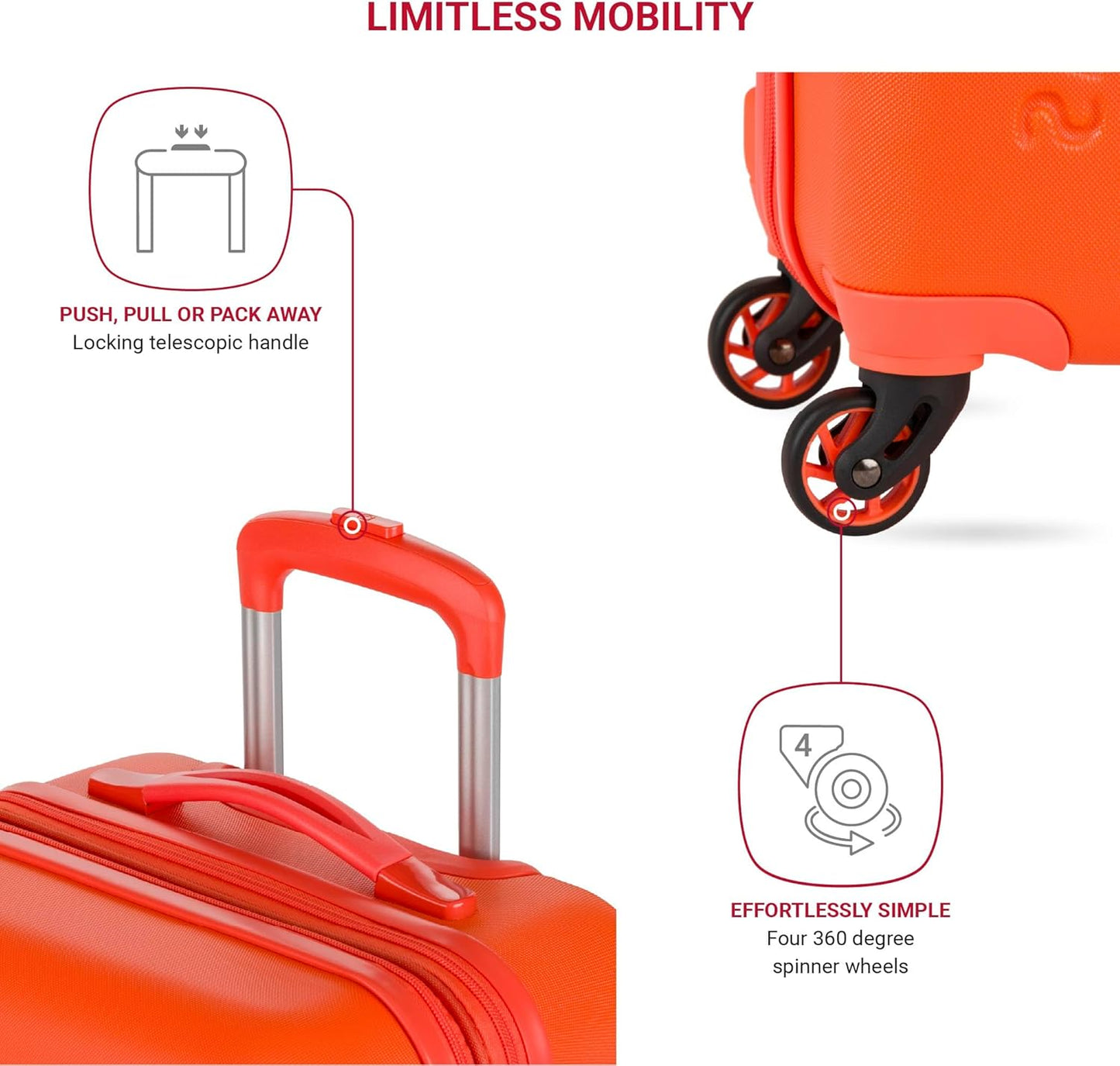 SwissGear 7366 Hardside Expandable Luggage with Spinner Wheels, Orange, Carry-On 19-Inch