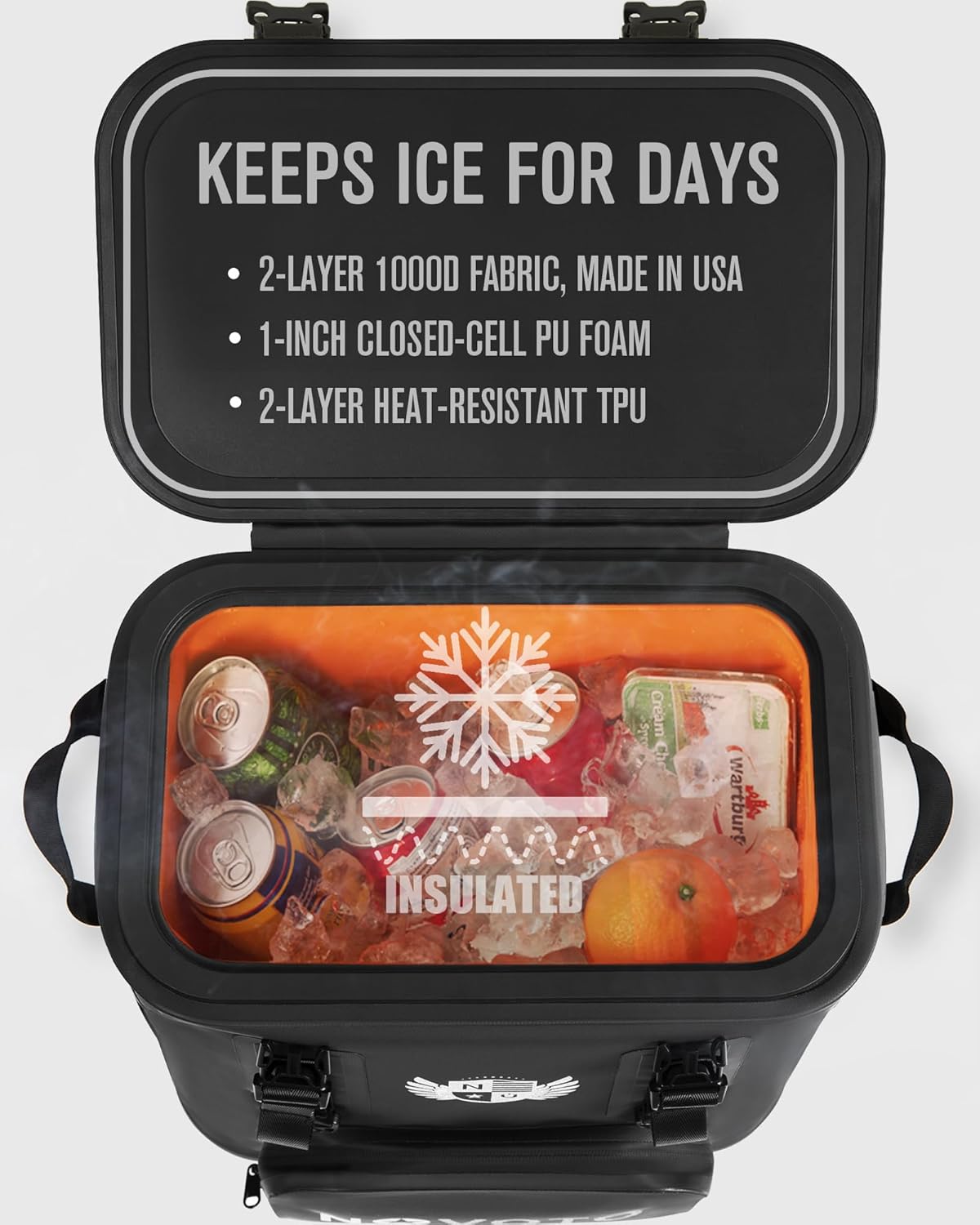 Magnetic Soft Cooler, Zipperless Soft Sided Cooler Bag for Men & Women, Insulated Backpack Coolers for Tailgating, Beach, Lunch, Picnic, Kayak