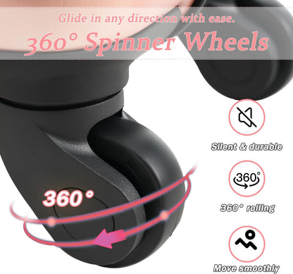 Merax Carry on Luggage Set, 20 Inch Hardshell ABS Suitcase with Spinner Wheels, Built-in TSA Lock & 2 Packing Cubes Airline Approved for Business Weekend Travel