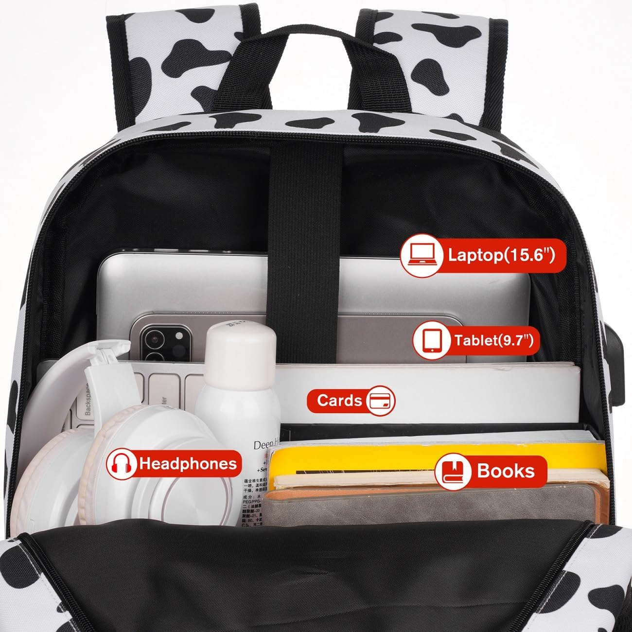 Unisex School Backpack,Classic Casual Bookbag Adults and Teens Schoolbag with USB Port for High School College Office Work Travel