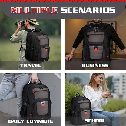 Extra Large Backpack, Travel Backpack, 17.3 Laptop In for Men, Extra Sturdy TSA Friendly with USB Port College School Rucksack Bag Gifts for Him Men Women, Grey