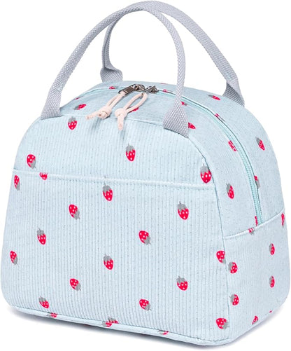 Bluboon Lunch Bag for Women Men Cute Corduroy Lunch Tote Bags Reusable by BLUBOON