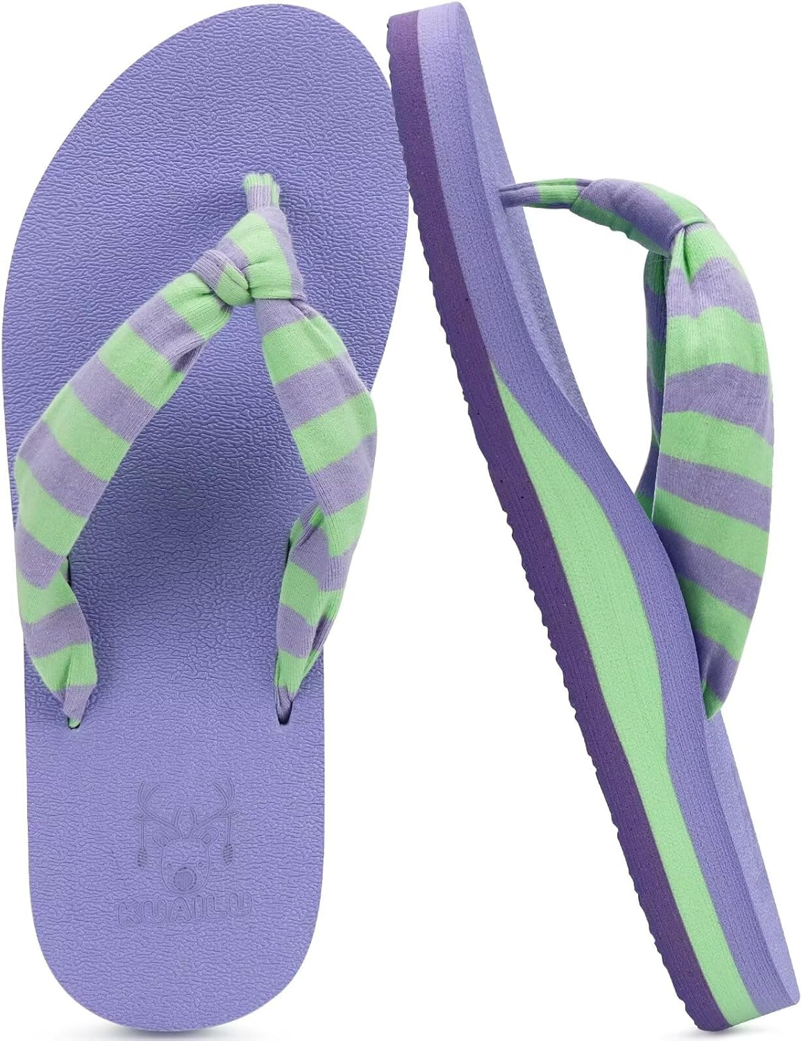 KuaiLu Flip Flops for Women with Arch Support Yoga Mat Comfortable Summer Beach Walking Thong Cushion Sandals Slip On Indoor Outdoor