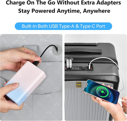 MGB Carry on Luggage 22x14x9 Airline Approved, Durable PC Hardside Suitcase with TSA Lock for Business Trip, 20 Inch Carry-on Luggage, USB Port & 360°Spinner Wheels