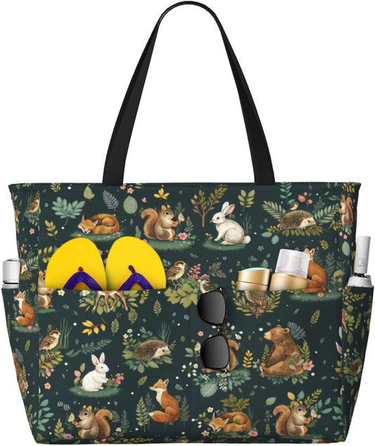 Beach Bag for Women Beach Tote Bag Waterproof Sandproof Large Bags with Zipper Big Capacity for Vacation Travel