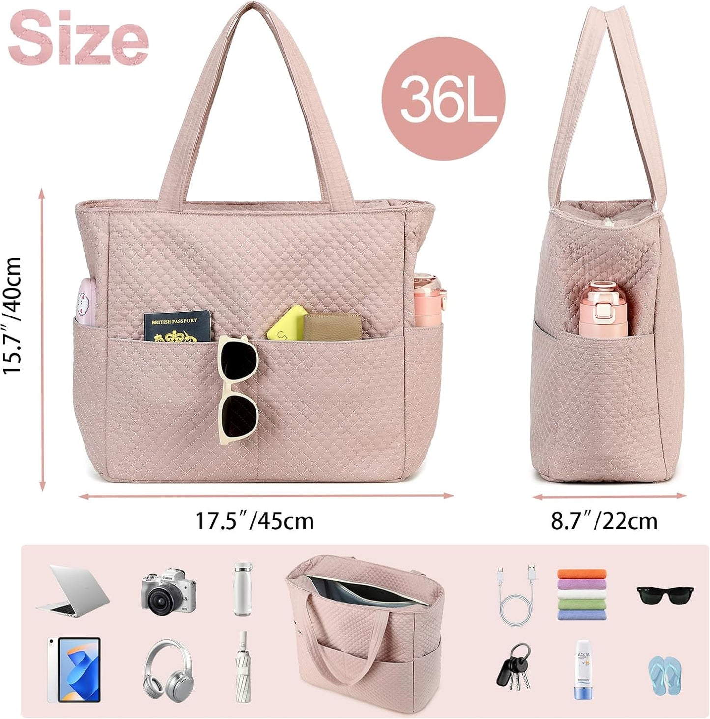 Beach Pool Bags Tote for Women Ladies Large Gym Tote Carry On Bag With Wet Compartment for Weekender Travel Waterproof