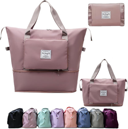 Large Capacity Foldable Travel Bag, Expandable lightweight Carry on Bag, Dry with Wet Separation Spor Duffel Bags