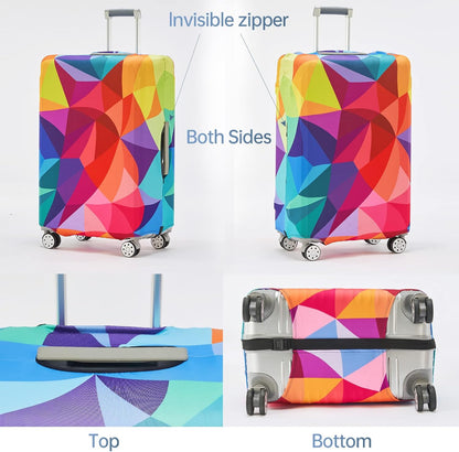 Travelkin Luggage Covers For Suitcase Tsa Approved,Suitcase Cover Protector Fit 18-32 Inch Luggage (Colorful Geometry, L)