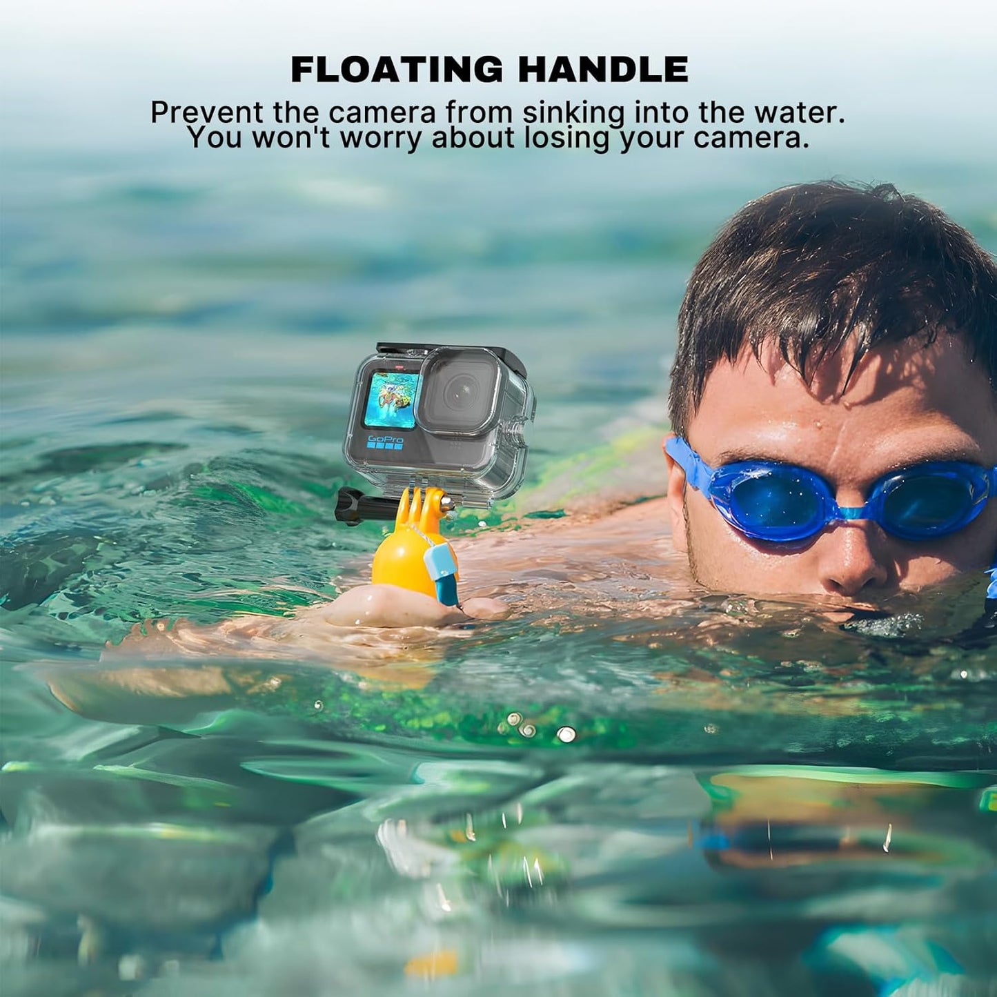 HONGDAK Waterproof Housing Case Accessories Kit 16in1 for Gopro Hero 12 11 10 9 Black,196FT/60M Underwater Protective Housing Dive Kit with Float Handle Sleeve Lens Cap Filters Anti-Fog Inserts