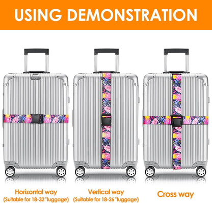 Adjustable Travel Luggage Strap Suitcase Belt Travel Bag Accessories 1.96 in W x 6.23 ft L
