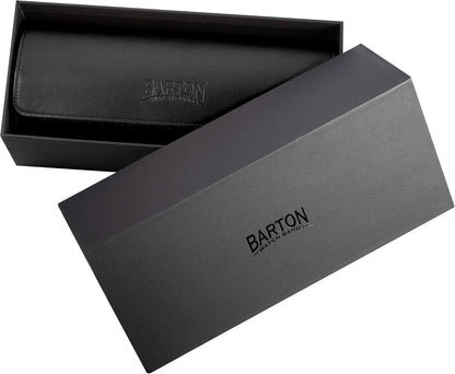 Barton Leather Watch Roll for 3 Watches | Convenient Organizer Case for Travel & Storage | Fits Classic & Smart Watches (Up to 46mm) | Compact, Durable, Lightweight, Stylish - Black