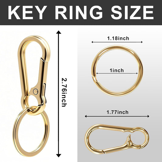 Keychain Keyring Set for Men Women Classic Metal Home Car Key Holder Organizer Portable Carabiner Clip Accessories 2PCS