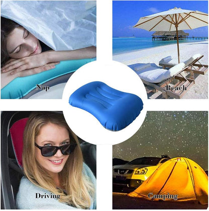SUNYAO Ultralight Inflatable Camping Pillows - Compressible, Compact, Inflatable, Comfortable, Ergonomic Pillow for Neck & Lumbar Support While Camping,Backpacking,Hiking
