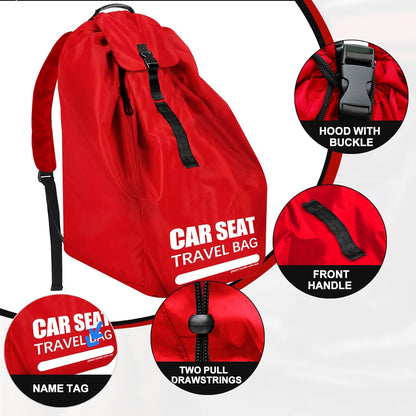 Car Seat Travel Bag for Airplane, Large Car Seat Bags for Air Travel with Comfort Padded Straps, Gate Check Storage Bag/Backpack for Carseat Airport, Carseat Cover Travel - Baby Travel Essential
