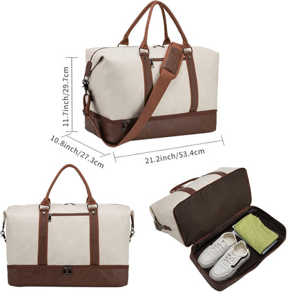 Weekender Overnight Bag Carry On Bag Travel Bag with Shoe Pouch