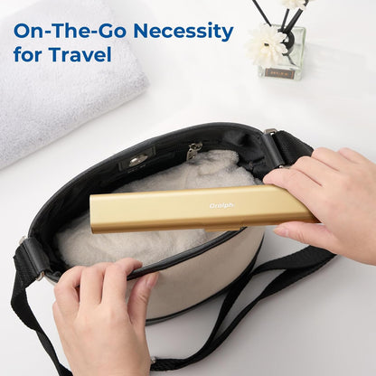 Aluminum Toothbrush Travel Case, Portable Travel Toothbrush Holder, Durable Manual Toothbrush Box Container for Traveling, Bathroom, Camping, Business Trip-Gold