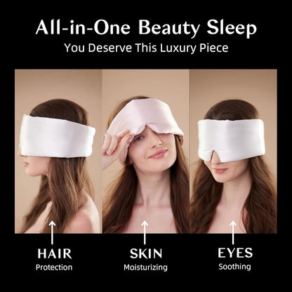 Silk Sleep Mask for Women and Men, Side Sleeper, 22 Momme Pure Mulberry Silk Total Blackout 100% Mulberry Eye Mask with Adjustable Headband Full Size, Eye Masks for Sleeping and Travel